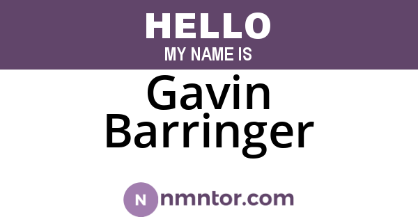 Gavin Barringer