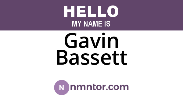 Gavin Bassett