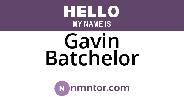 Gavin Batchelor