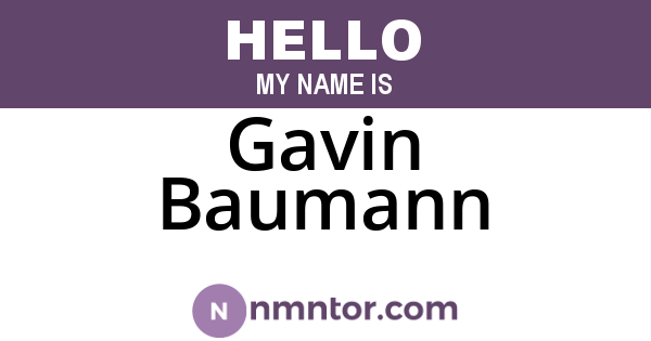 Gavin Baumann