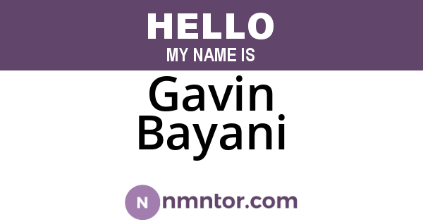 Gavin Bayani