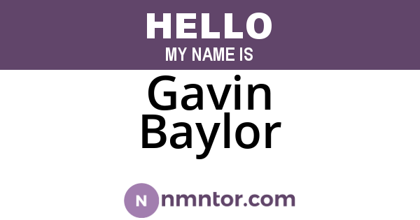 Gavin Baylor