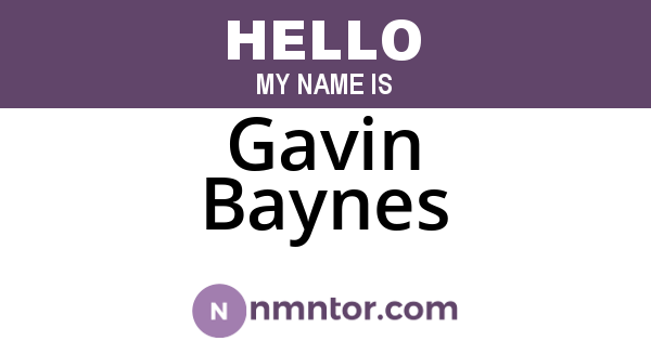 Gavin Baynes