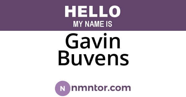 Gavin Buvens