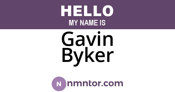 Gavin Byker
