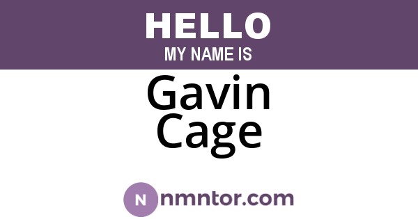Gavin Cage