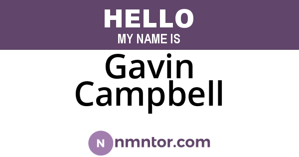 Gavin Campbell