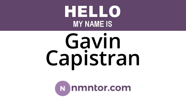 Gavin Capistran