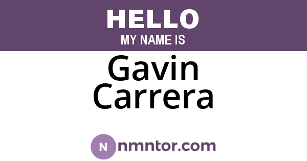 Gavin Carrera