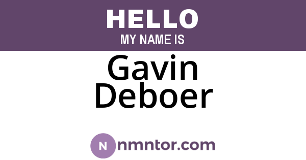 Gavin Deboer