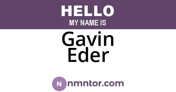 Gavin Eder
