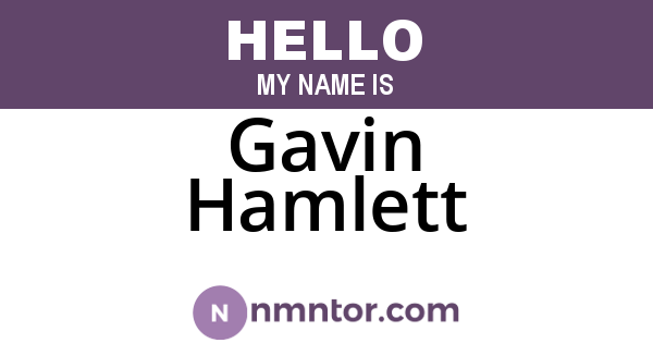 Gavin Hamlett