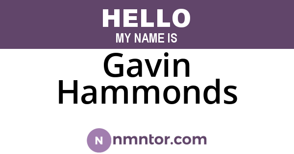 Gavin Hammonds