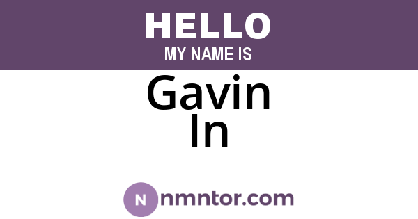Gavin In