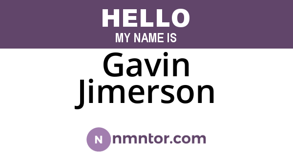 Gavin Jimerson