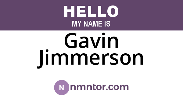 Gavin Jimmerson