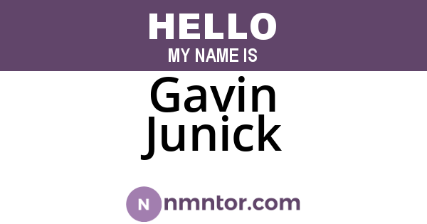 Gavin Junick