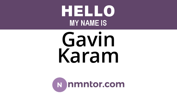 Gavin Karam
