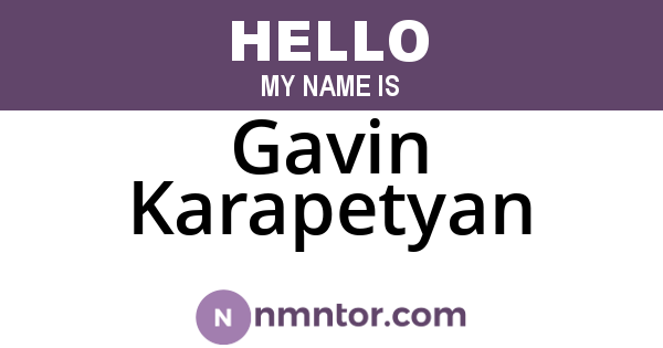 Gavin Karapetyan