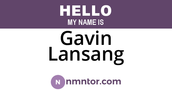 Gavin Lansang