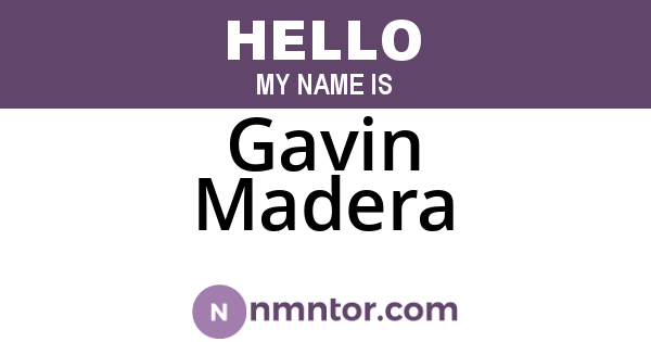 Gavin Madera
