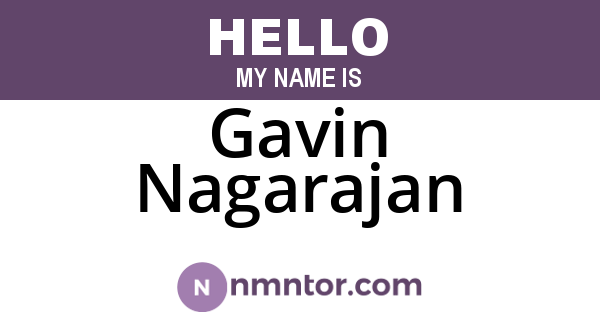 Gavin Nagarajan