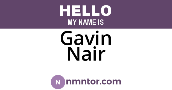 Gavin Nair
