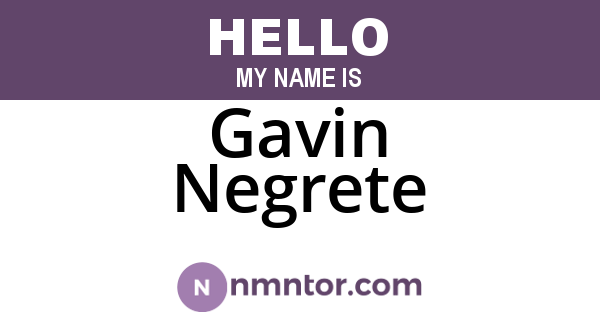 Gavin Negrete