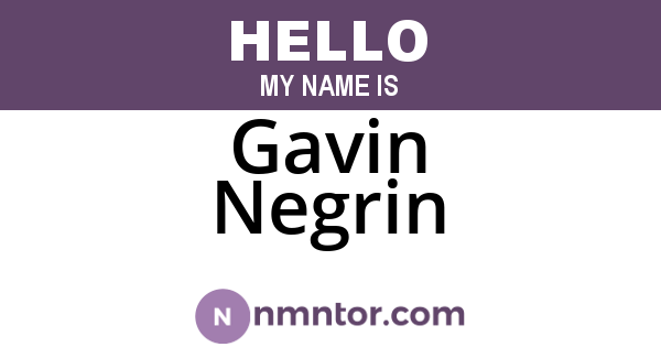 Gavin Negrin