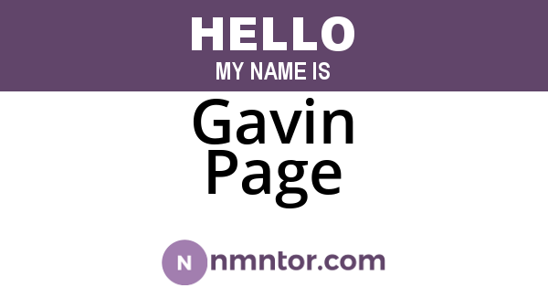 Gavin Page
