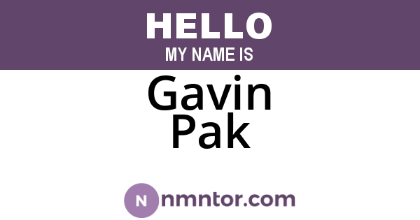 Gavin Pak
