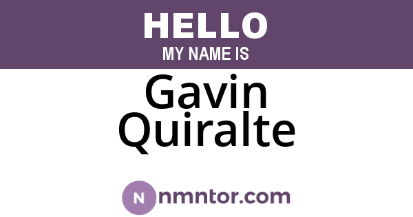 Gavin Quiralte