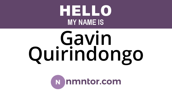 Gavin Quirindongo