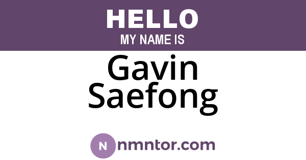 Gavin Saefong