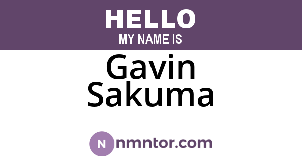 Gavin Sakuma