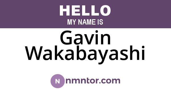 Gavin Wakabayashi