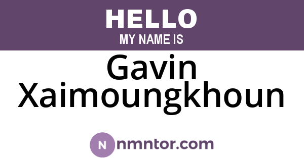 Gavin Xaimoungkhoun
