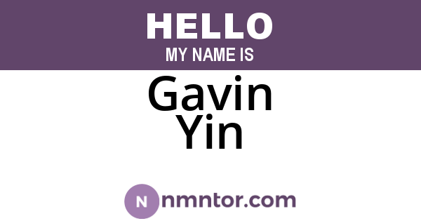 Gavin Yin