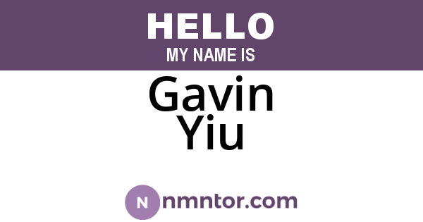 Gavin Yiu