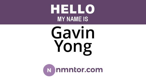 Gavin Yong