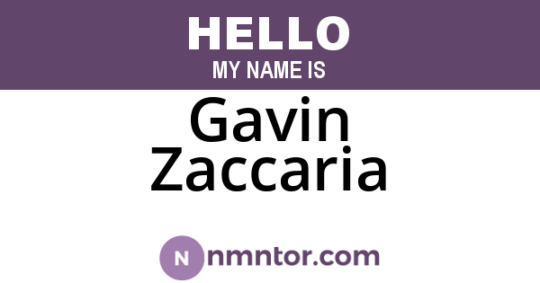 Gavin Zaccaria