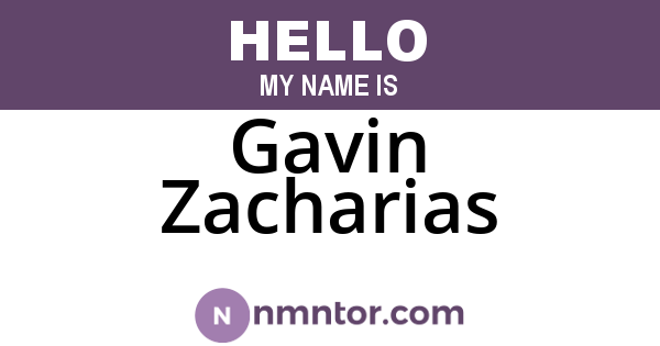 Gavin Zacharias