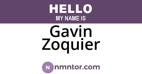 Gavin Zoquier