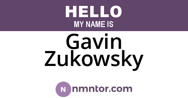 Gavin Zukowsky