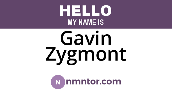 Gavin Zygmont