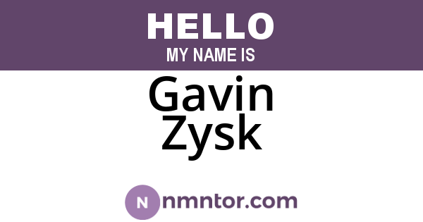 Gavin Zysk