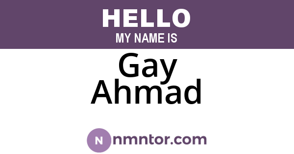 Gay Ahmad