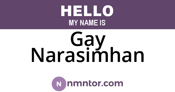 Gay Narasimhan