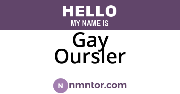Gay Oursler