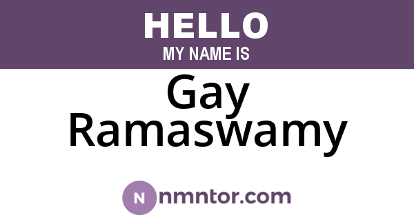 Gay Ramaswamy